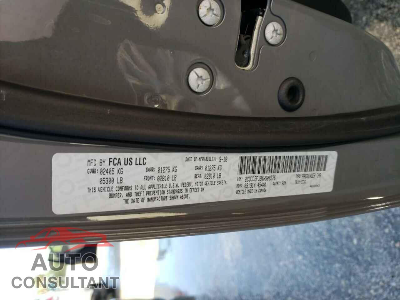 DODGE CHALLENGER 2019 - 2C3CDZFJ9KH508976
