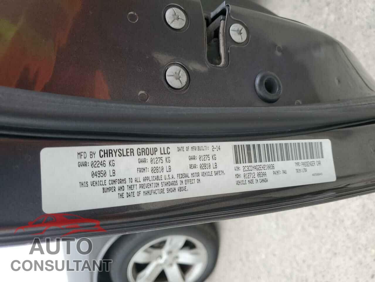 DODGE CHALLENGER 2014 - 2C3CDYAG2EH210036
