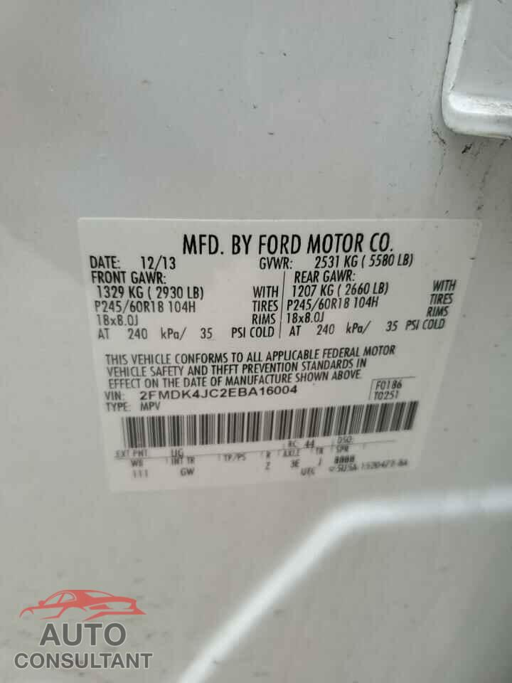 FORD EDGE 2014 - 2FMDK4JC2EBA16004