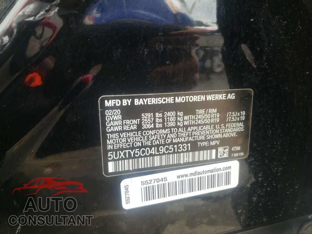 BMW X3 2020 - 5UXTY5C04L9C51331