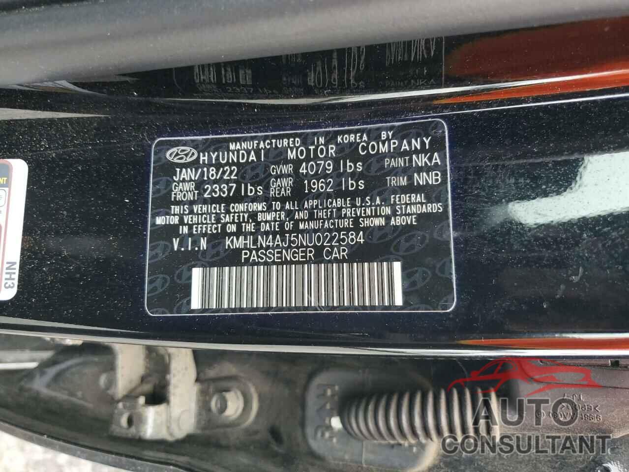 HYUNDAI ELANTRA 2022 - KMHLN4AJ5NU022584
