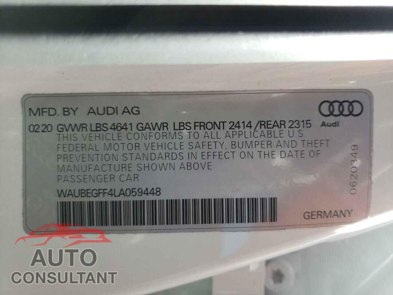 AUDI A3 2020 - WAUBEGFF4LA059448