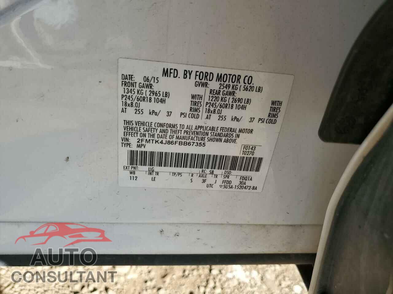 FORD EDGE 2015 - 2FMTK4J86FBB67355