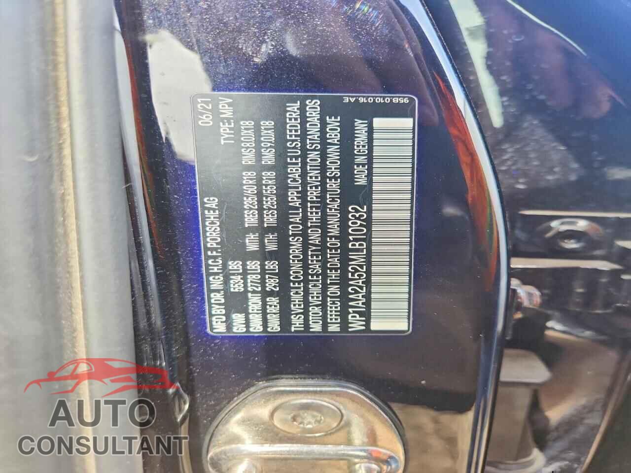 PORSCHE MACAN 2021 - WP1AA2A52MLB10932