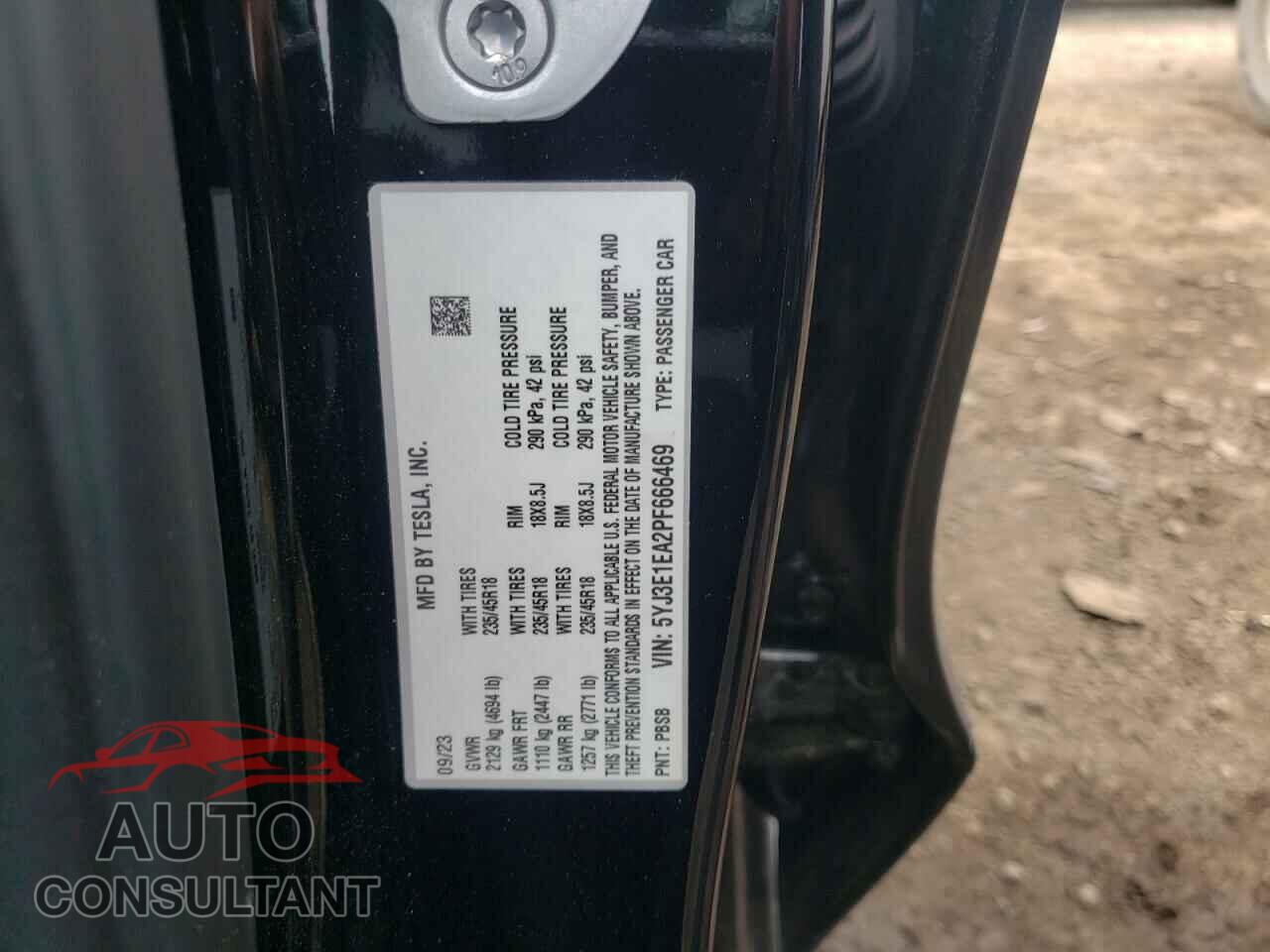 TESLA MODEL 3 2023 - 5YJ3E1EA2PF666469