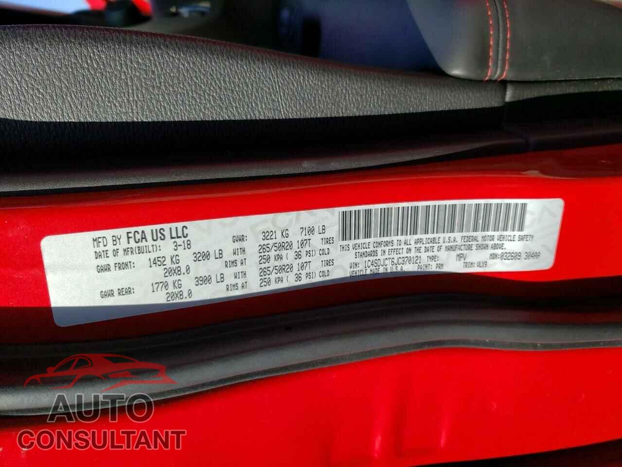 DODGE DURANGO 2018 - 1C4SDJCT6JC370121