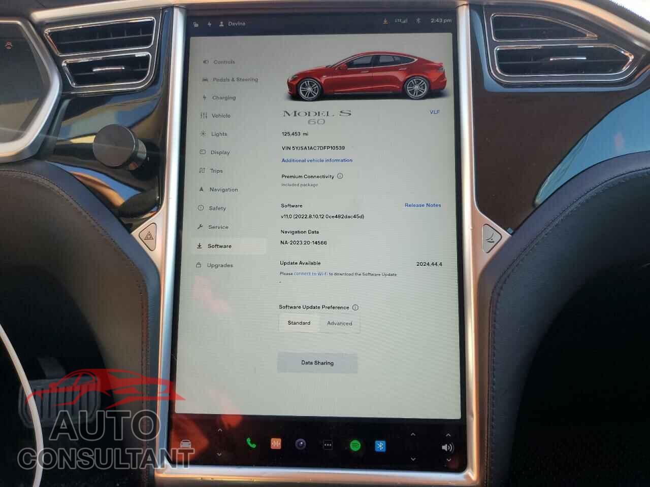 TESLA MODEL S 2013 - 5YJSA1AC7DFP10539