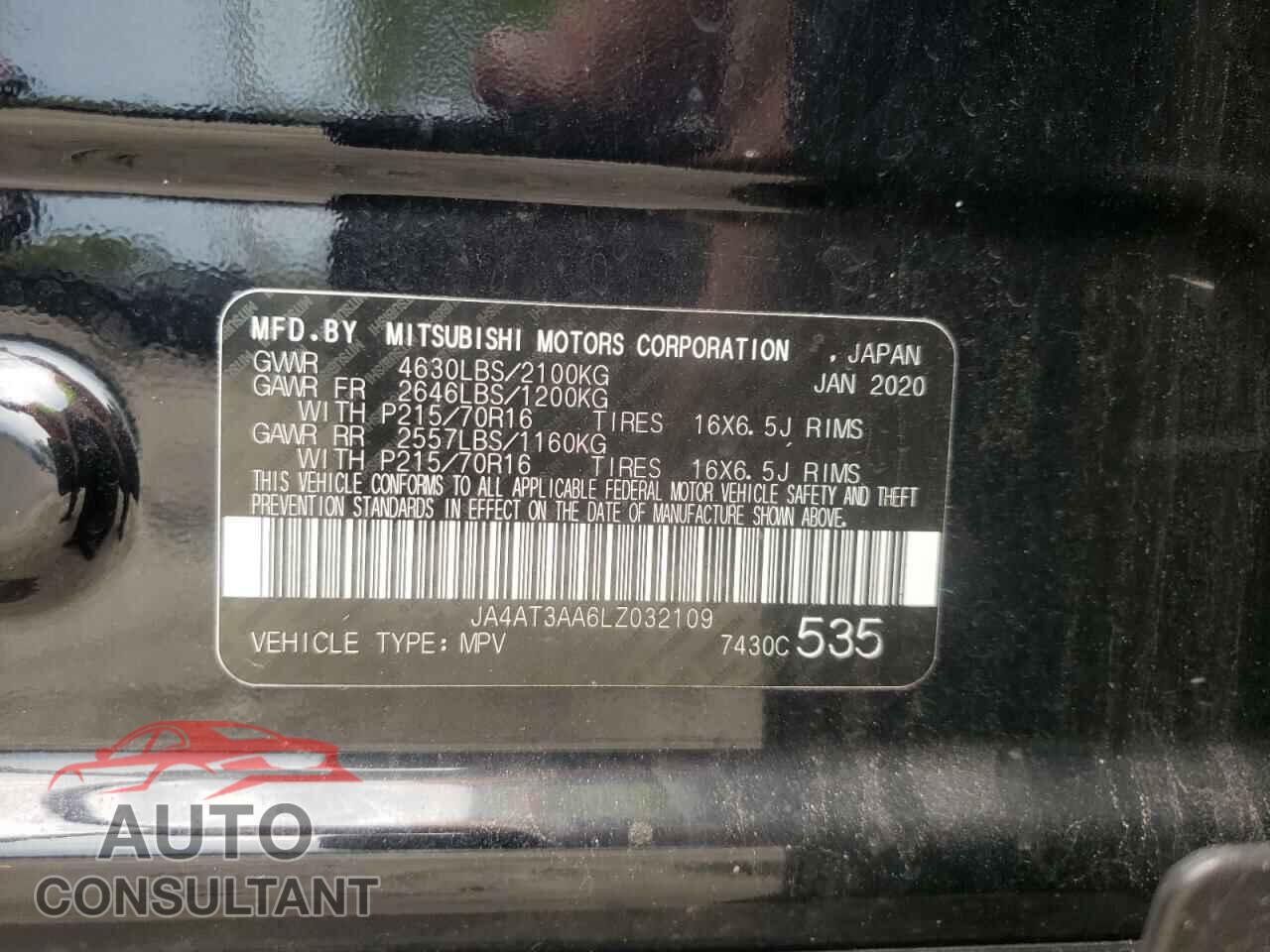 MITSUBISHI ECLIPSE 2020 - JA4AT3AA6LZ032109