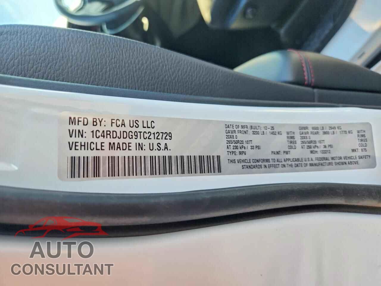 DODGE DURANGO 2026 - 1C4RDJDG9TC212729
