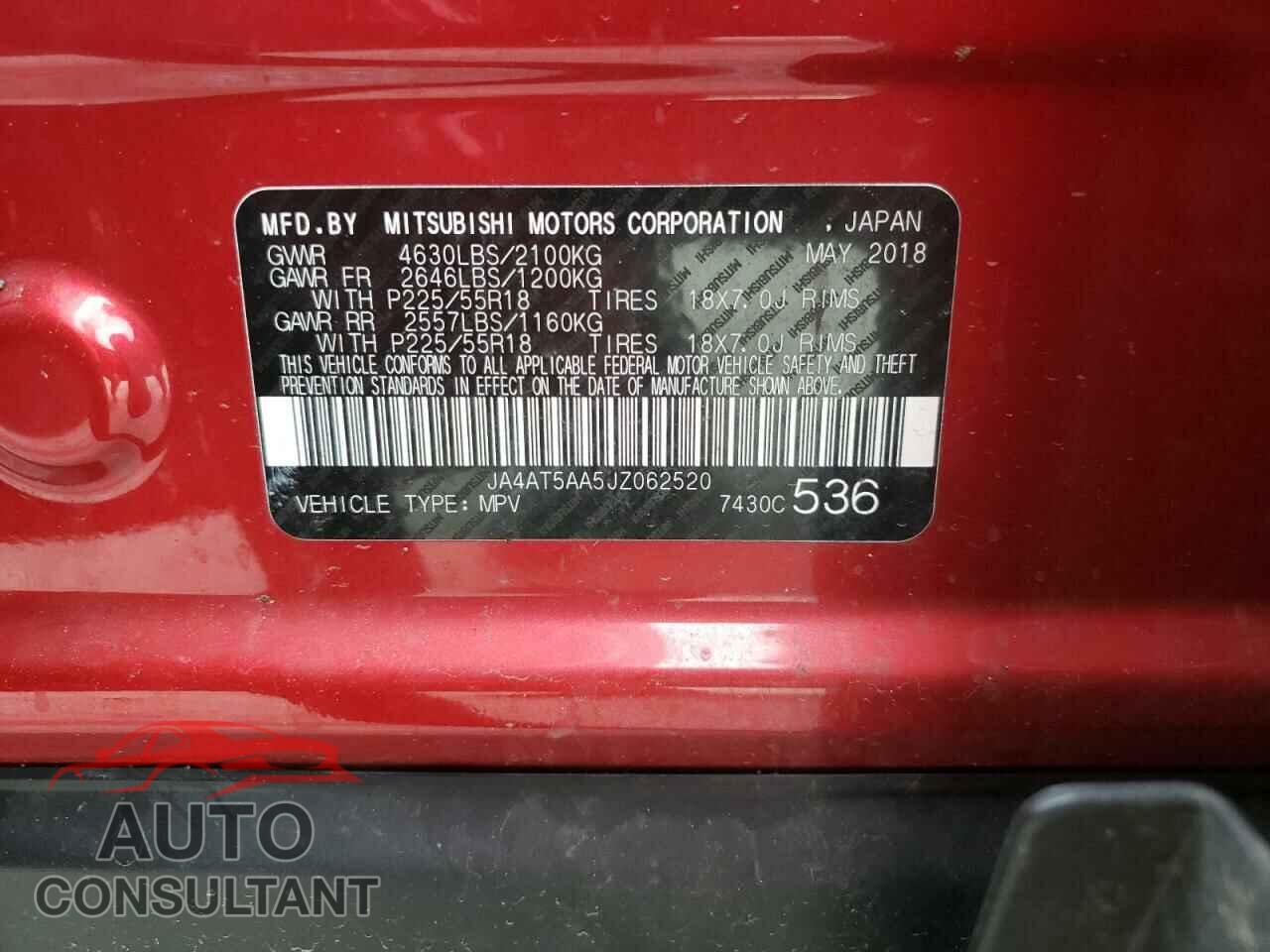 MITSUBISHI ECLIPSE 2018 - JA4AT5AA5JZ062520