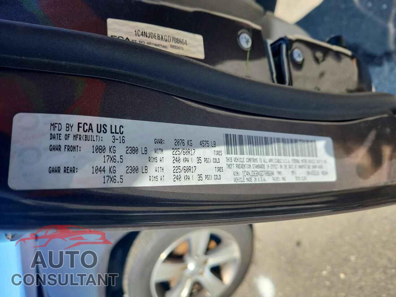JEEP COMPASS 2016 - 1C4NJDEBXGD708604