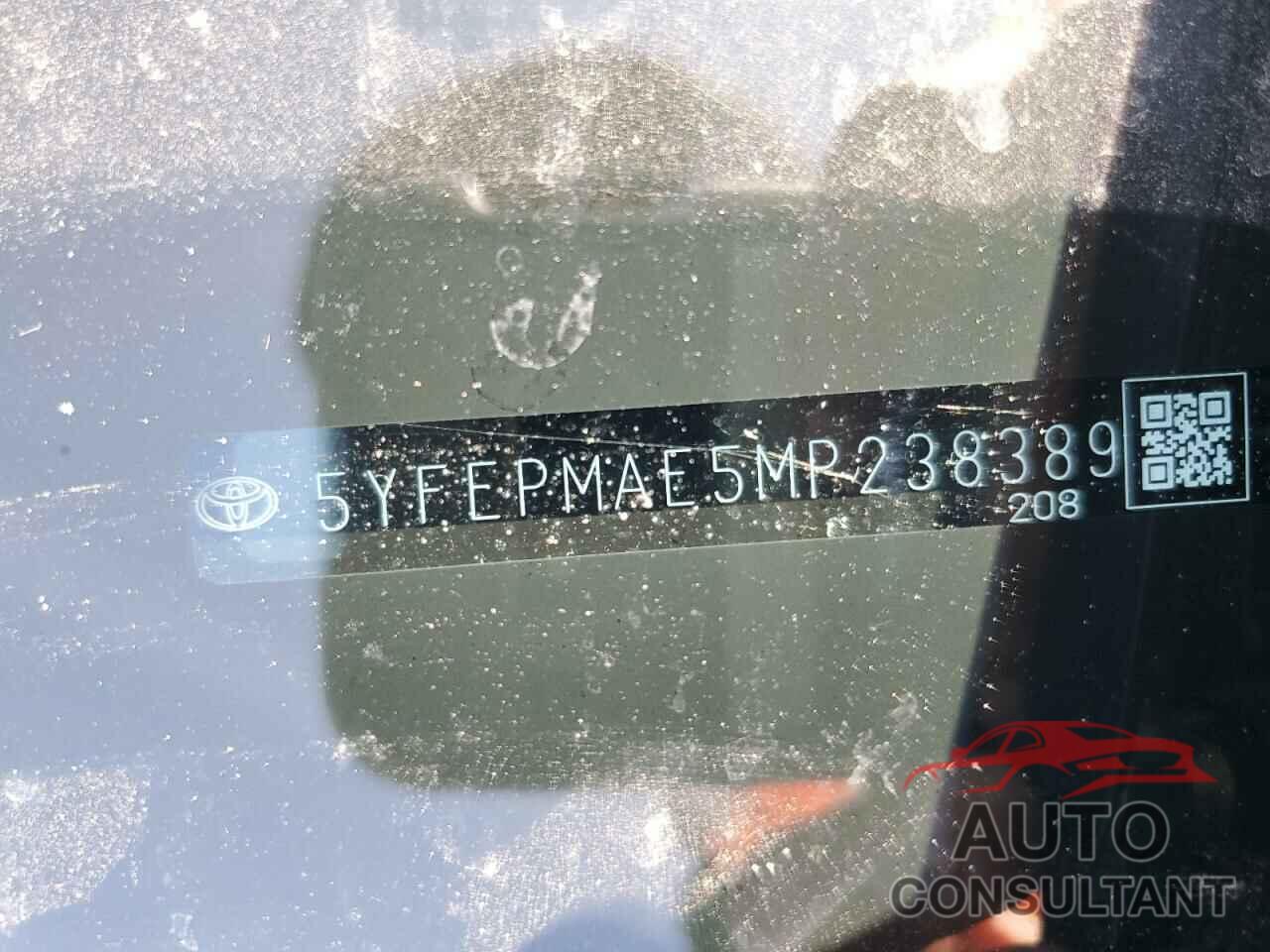 TOYOTA COROLLA 2021 - 5YFEPMAE5MP238389