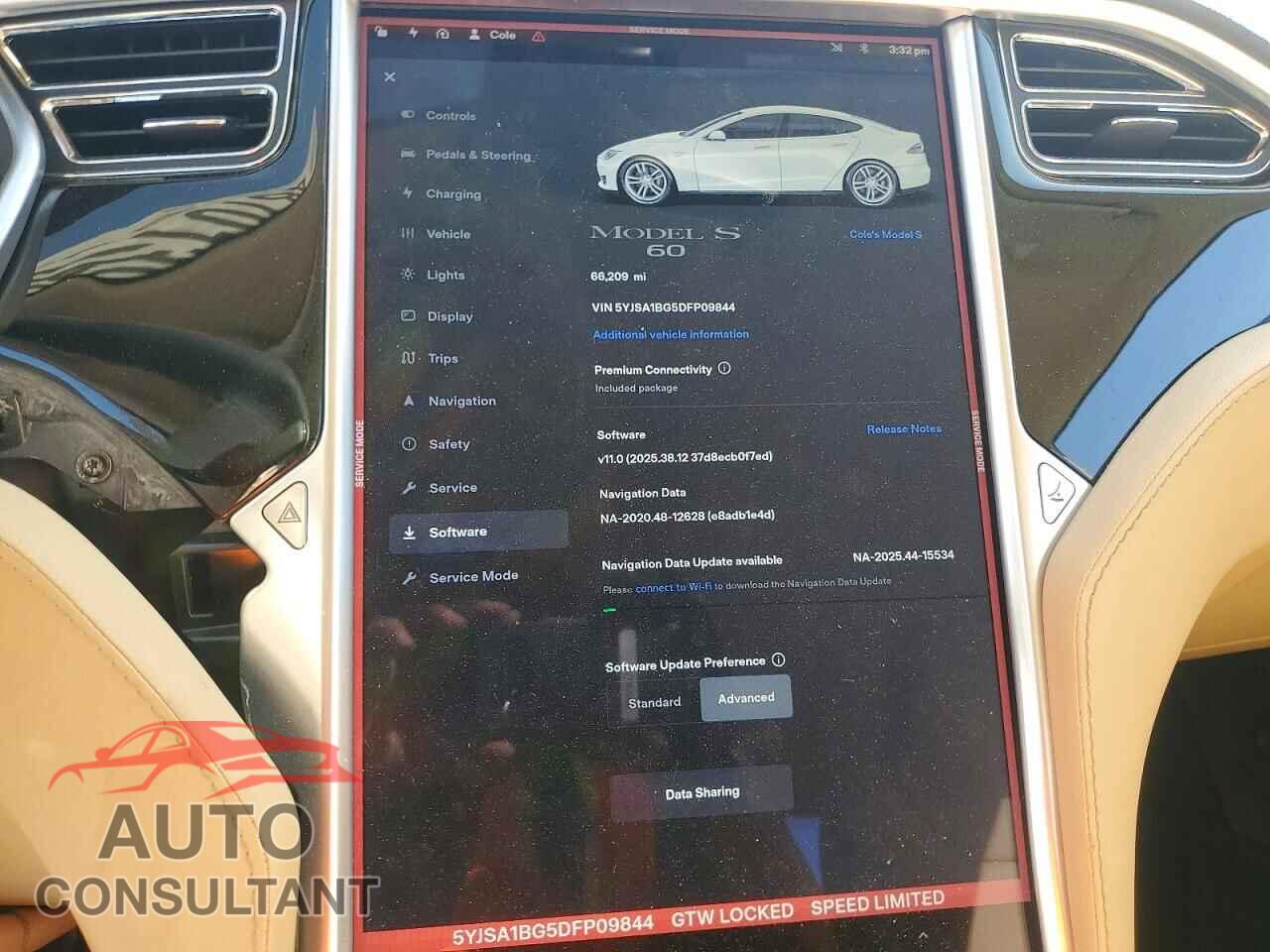 TESLA MODEL S 2013 - 5YJSA1BG5DFP09844