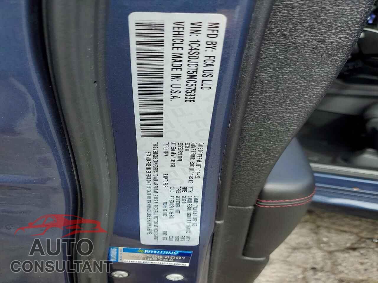 DODGE DURANGO 2021 - 1C4SDJCT5MC575336