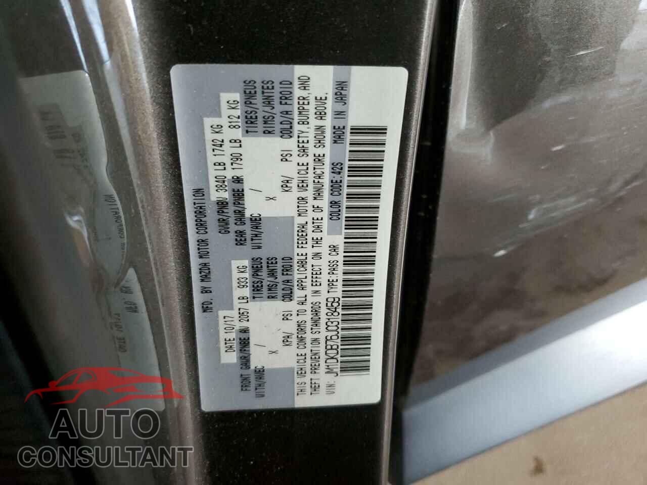 MAZDA CX-3 2018 - JM1DKDB76J0318459