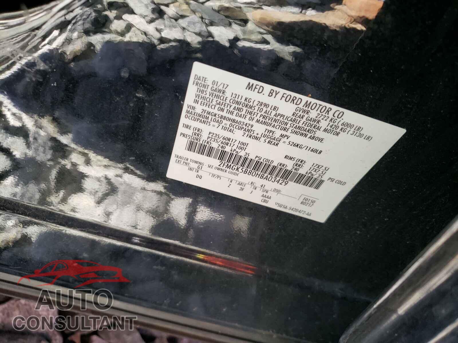 FORD FLEX 2017 - 2FMGK5B80HBA03429