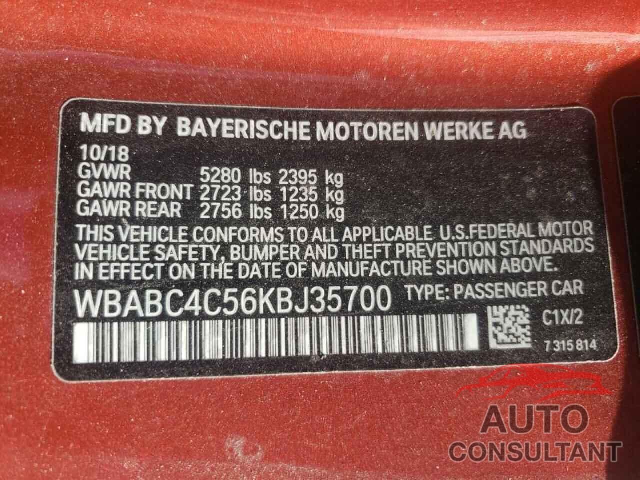 BMW M8 2019 - WBABC4C56KBJ35700