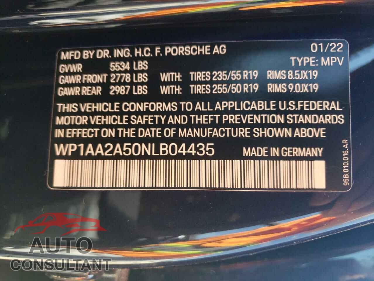 PORSCHE MACAN 2022 - WP1AA2A50NLB04435