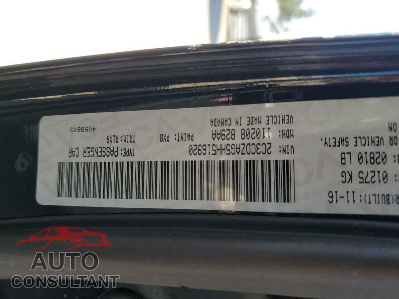 DODGE CHALLENGER 2017 - 2C3CDZAG5HH516920