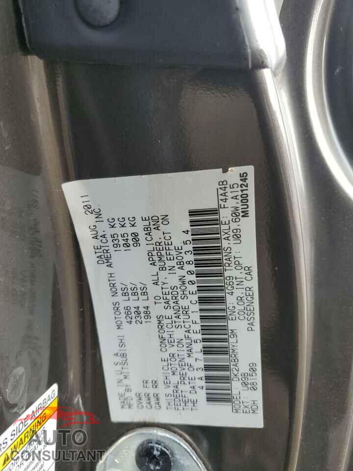 MITSUBISHI ECLIPSE 2012 - 4A37L5EF1CE008354