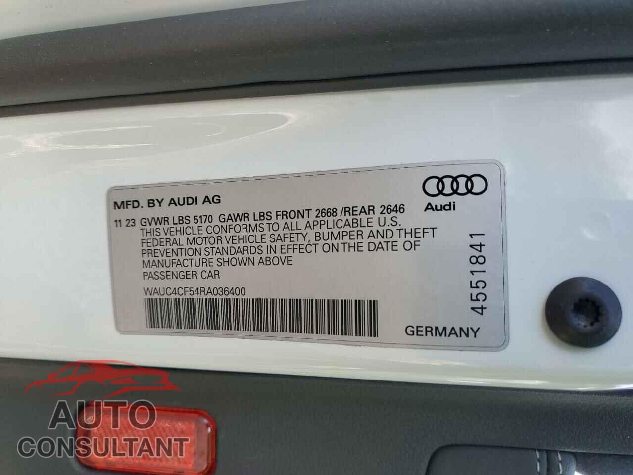 AUDI S5/RS5 2024 - WAUC4CF54RA036400
