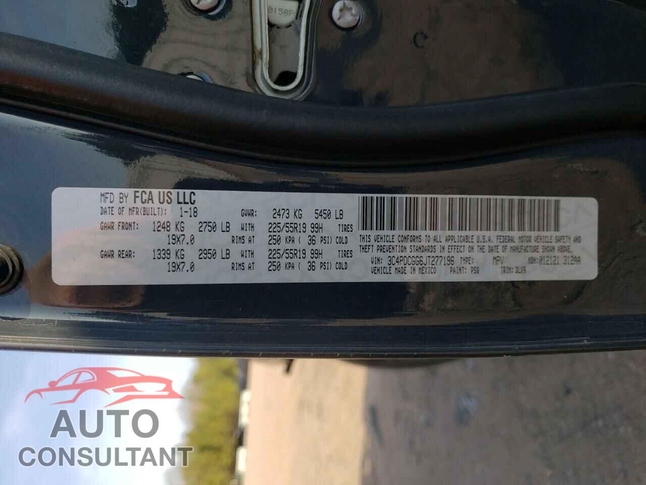 DODGE JOURNEY 2018 - 3C4PDCGG6JT277196