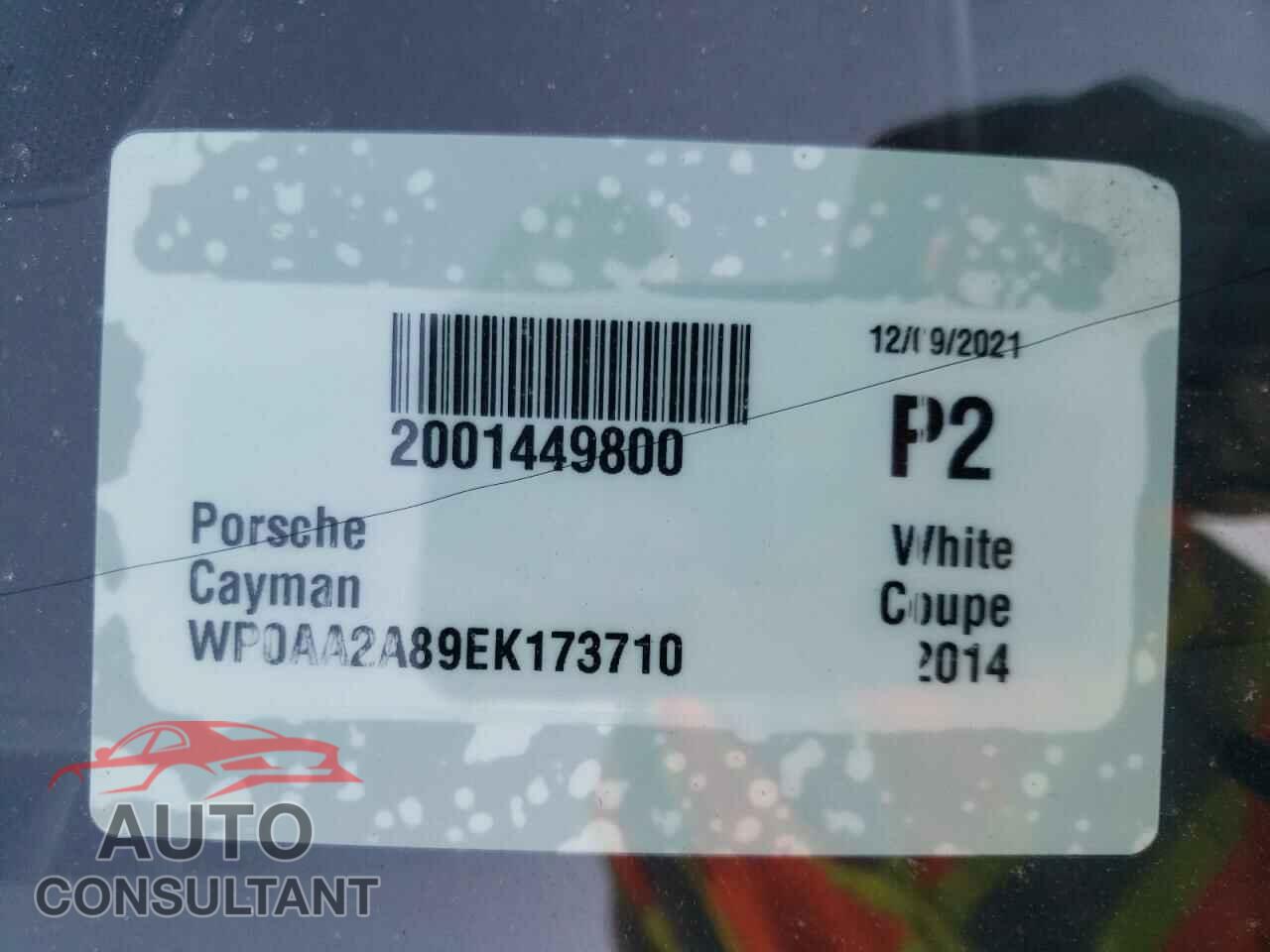 PORSCHE CAYMAN 2014 - WP0AA2A89EK173710