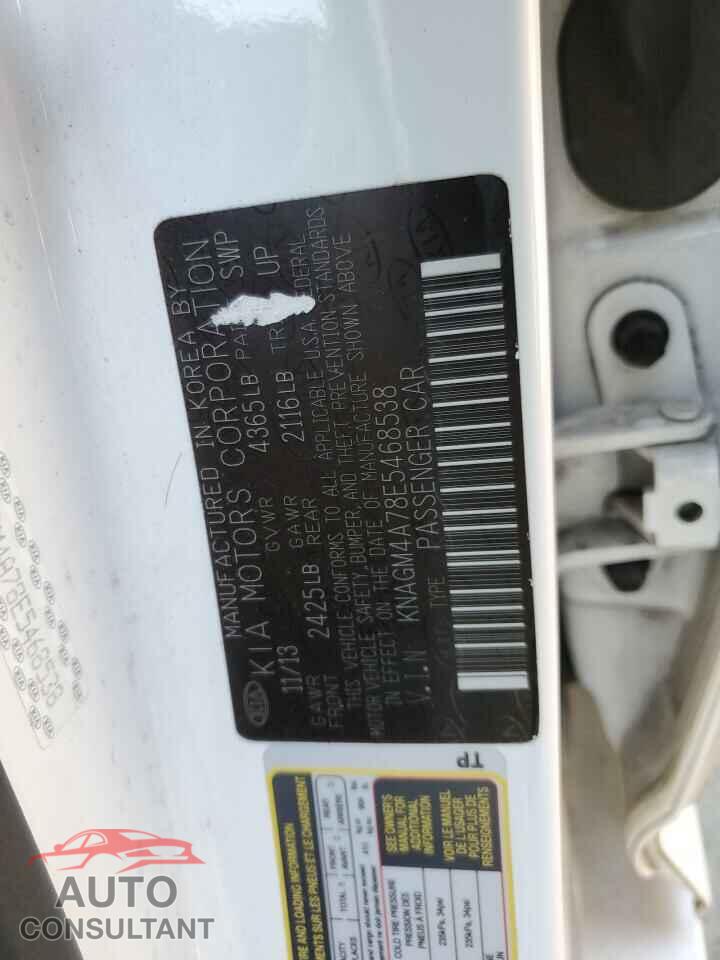 KIA OPTIMA 2014 - KNAGM4A78E5468538