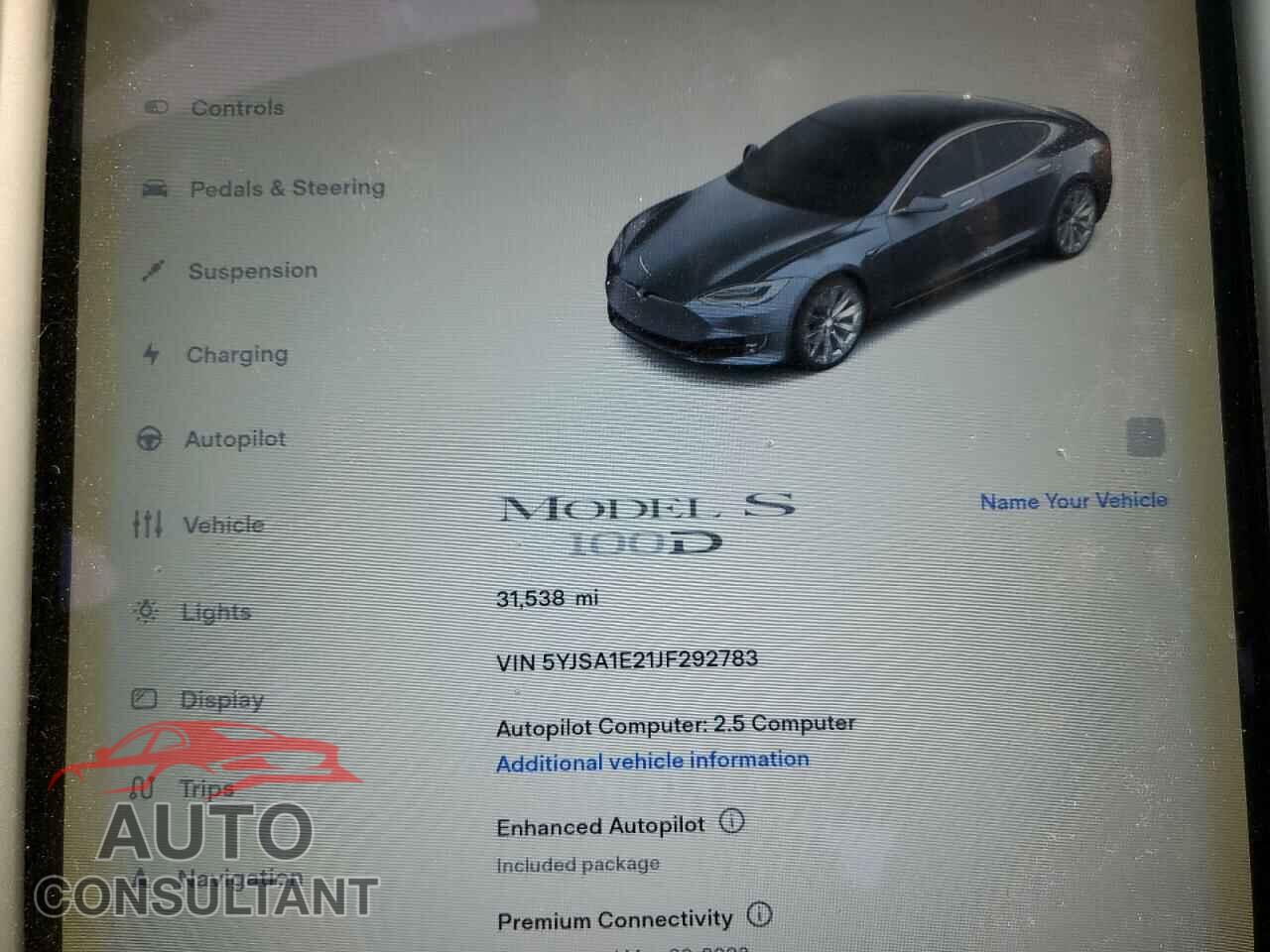TESLA MODEL S 2018 - 5YJSA1E21JF292783