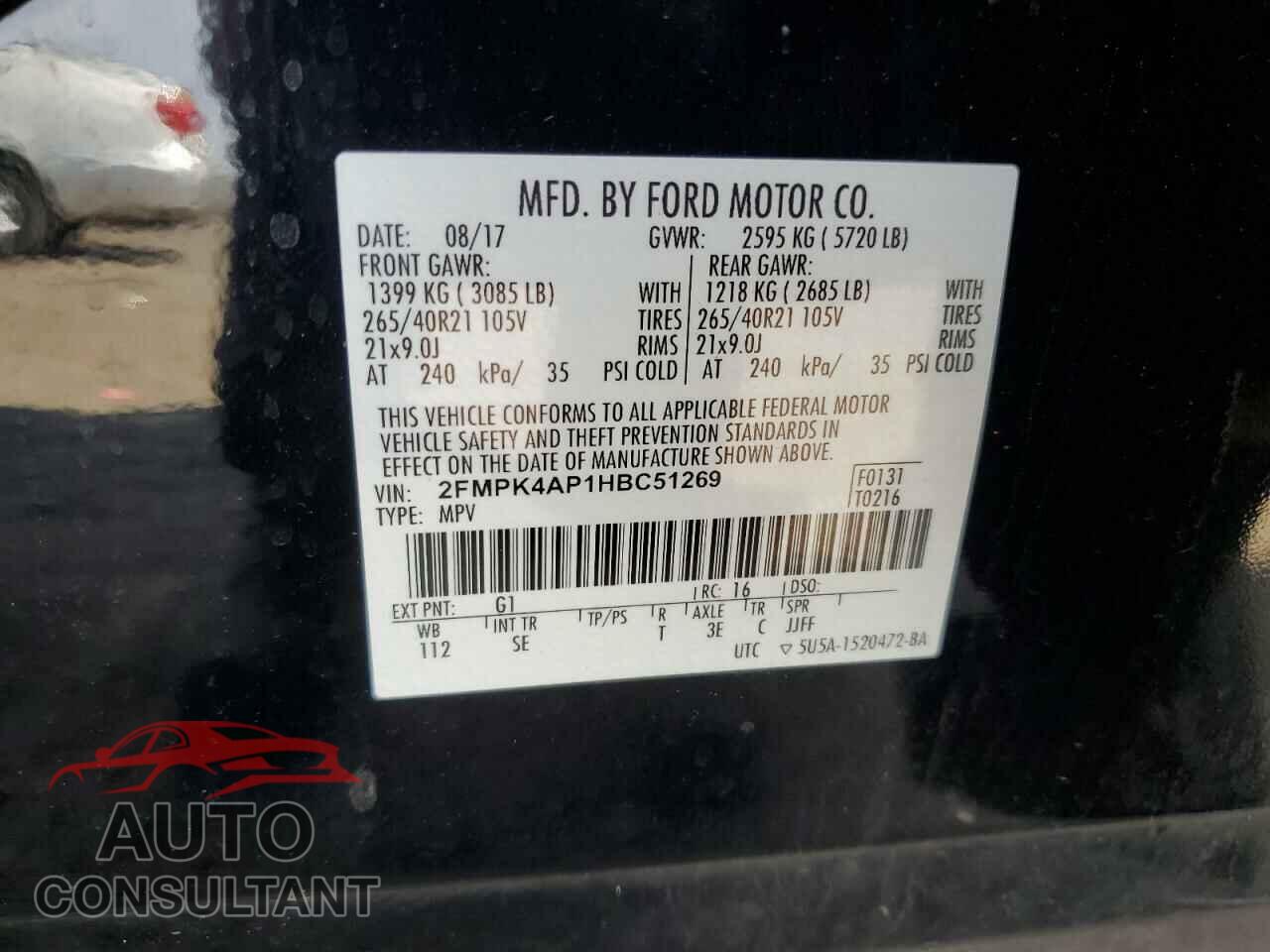 FORD EDGE 2017 - 2FMPK4AP1HBC51269