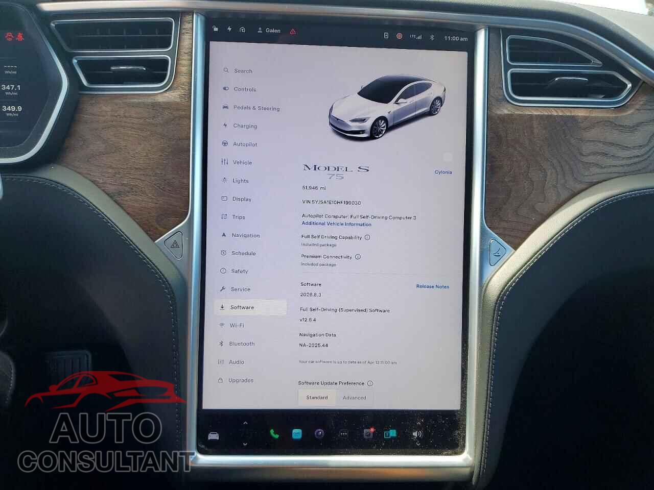 TESLA MODEL S 2017 - 5YJSA1E10HF199030