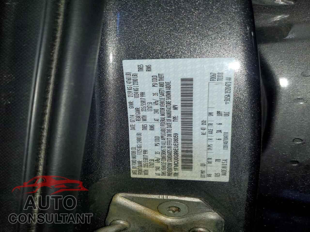 FORD ESCAPE 2014 - 1FMCU0G99EUE08059