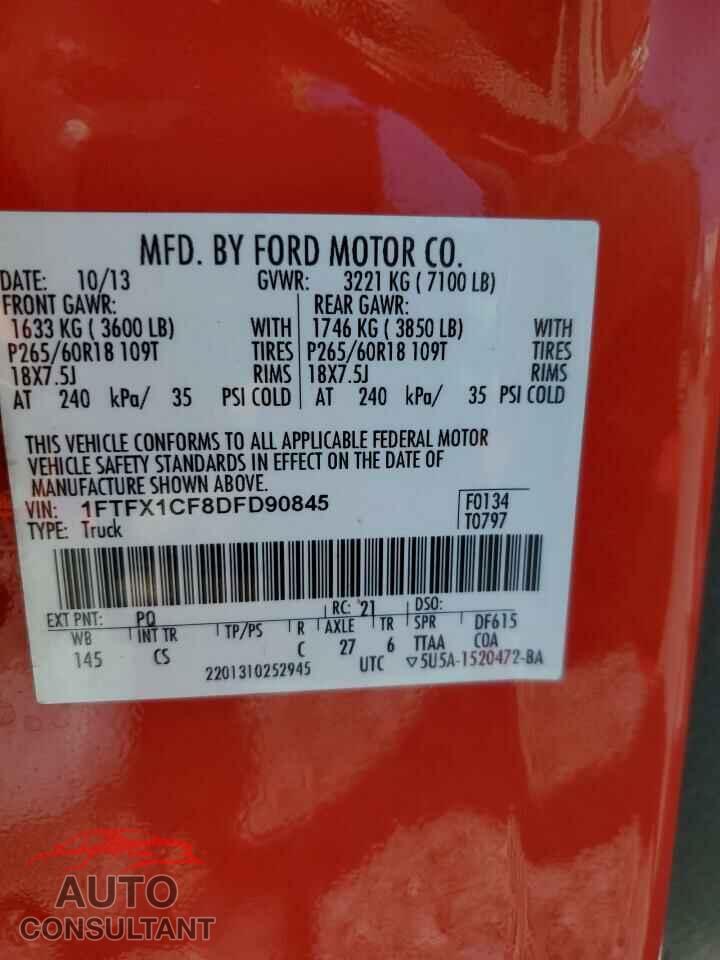 FORD F-150 2013 - 1FTFX1CF8DFD90845