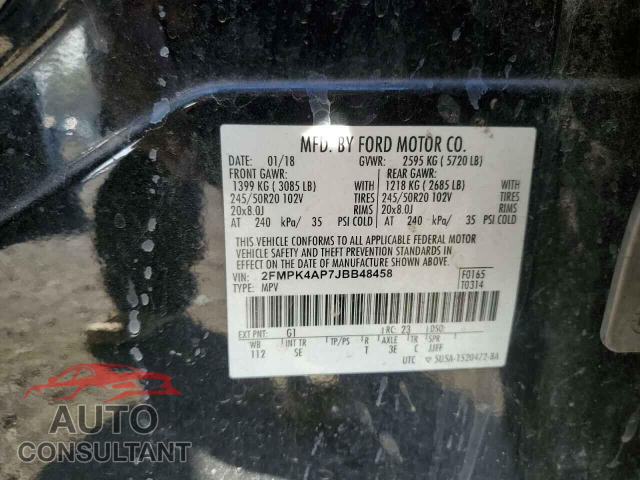 FORD EDGE 2018 - 2FMPK4AP7JBB48458