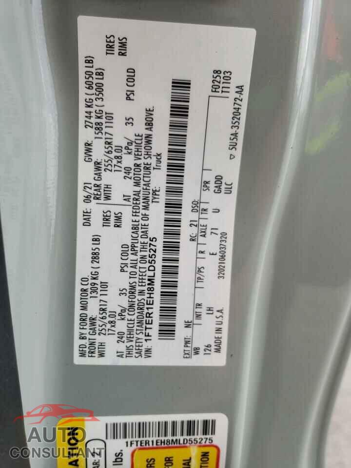 FORD RANGER 2021 - 1FTER1EH8MLD55275