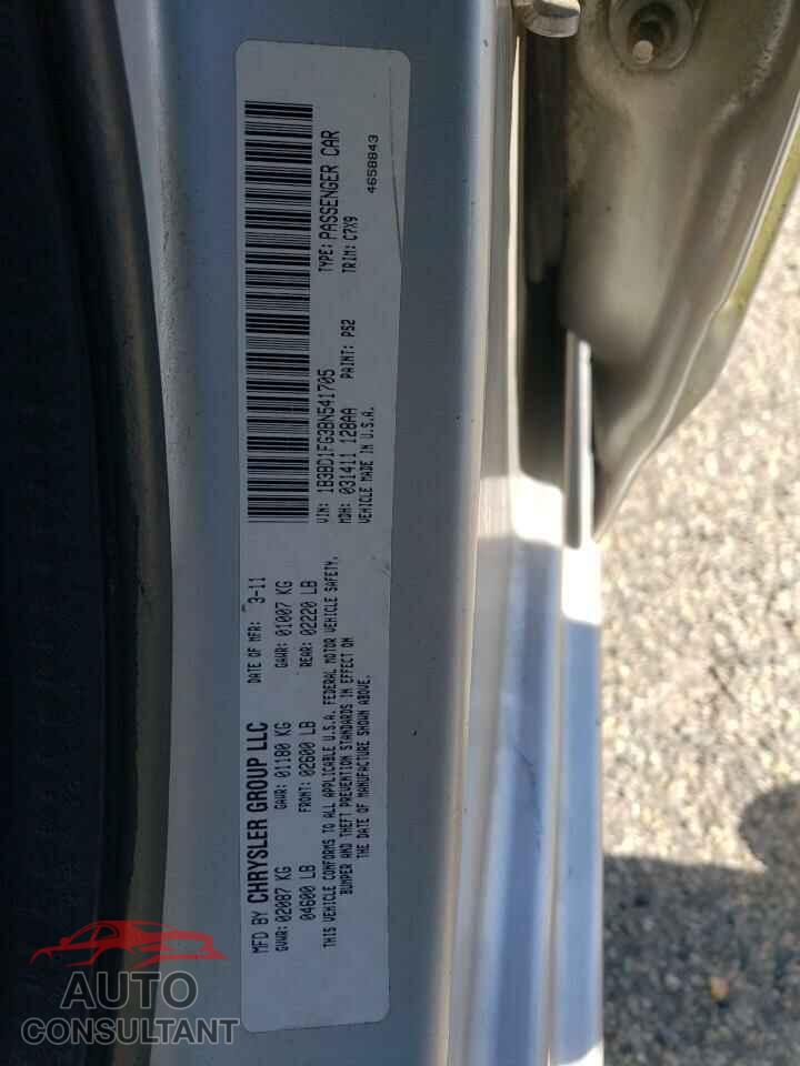 DODGE AVENGER 2011 - 1B3BD1FG3BN541705