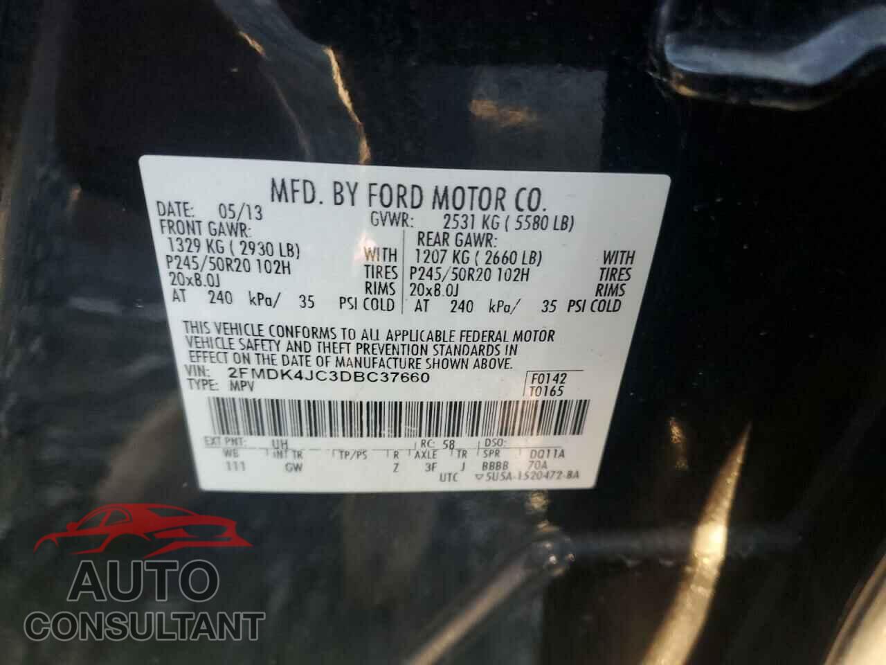 FORD EDGE 2013 - 2FMDK4JC3DBC37660