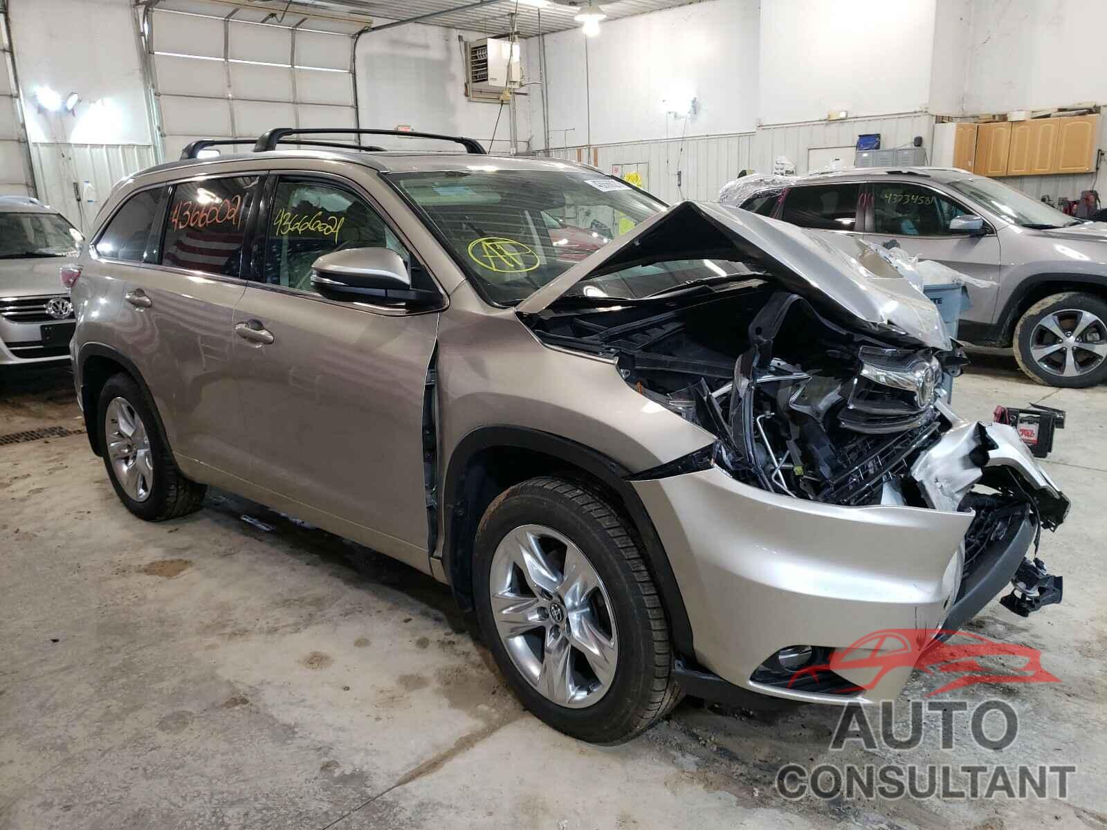 TOYOTA HIGHLANDER 2016 - 5TDDKRFH9GS312838
