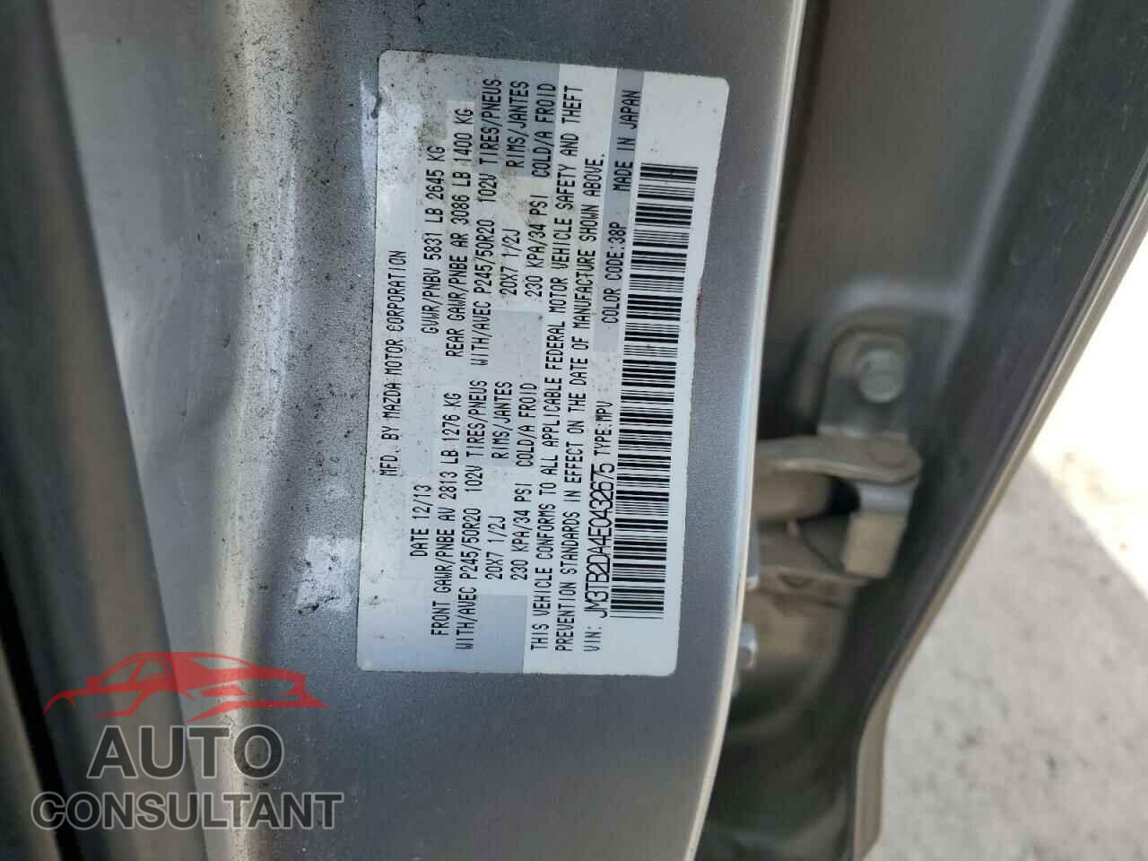 MAZDA CX-9 2014 - JM3TB2DA4E0432675