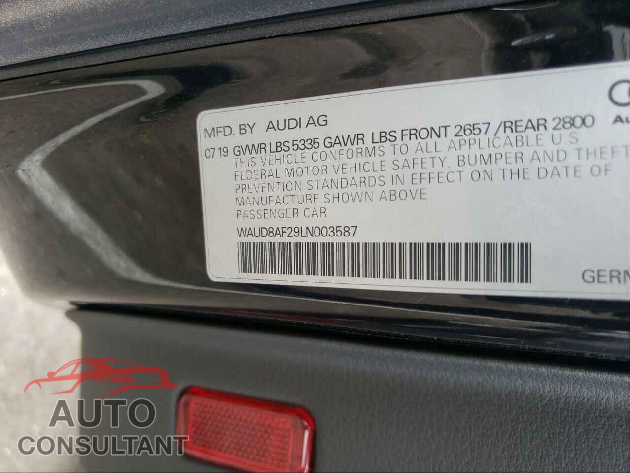 AUDI A6 2020 - WAUD8AF29LN003587