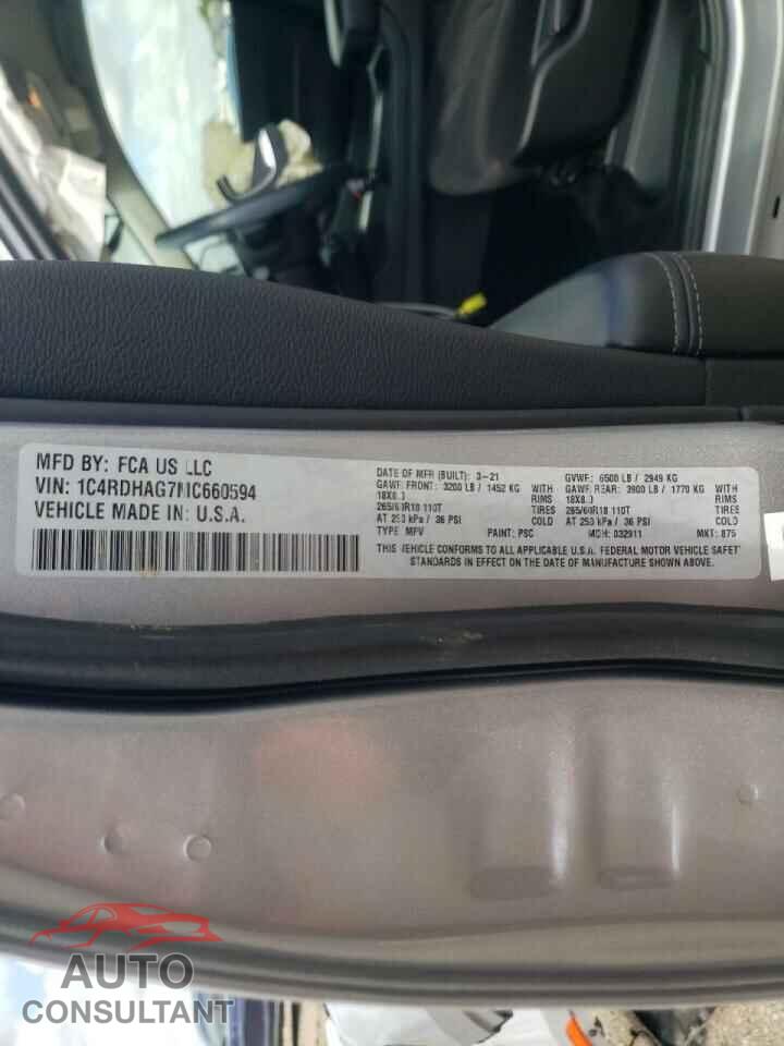 DODGE DURANGO 2021 - 1C4RDHAG7MC660594