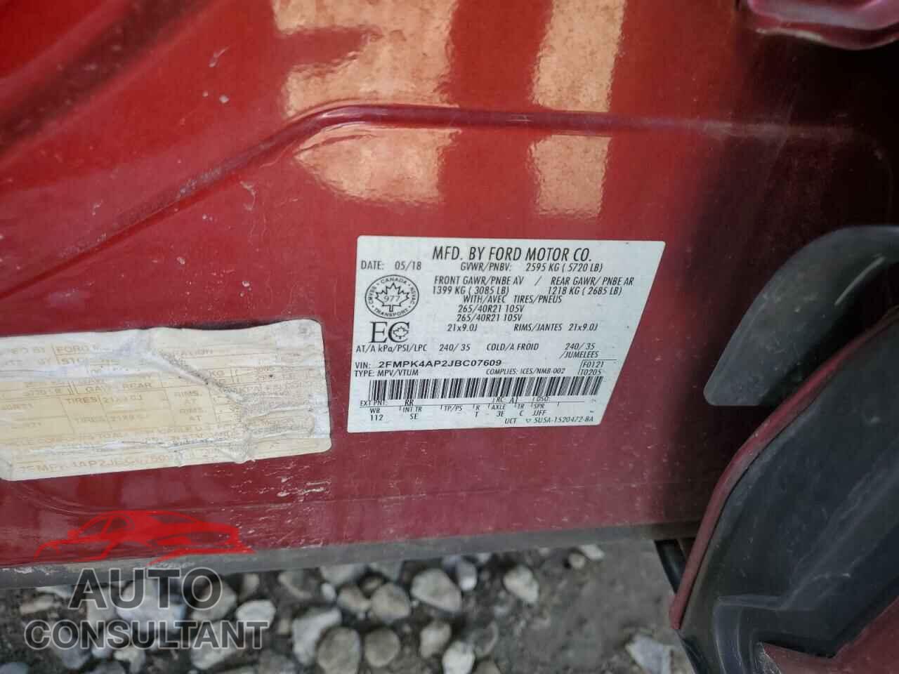 FORD EDGE 2018 - 2FMPK4AP2JBC07609