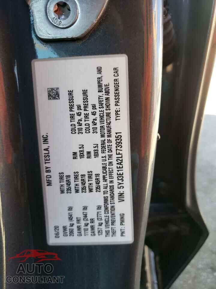 TESLA MODEL 3 2020 - 5YJ3E1EA2LF739351