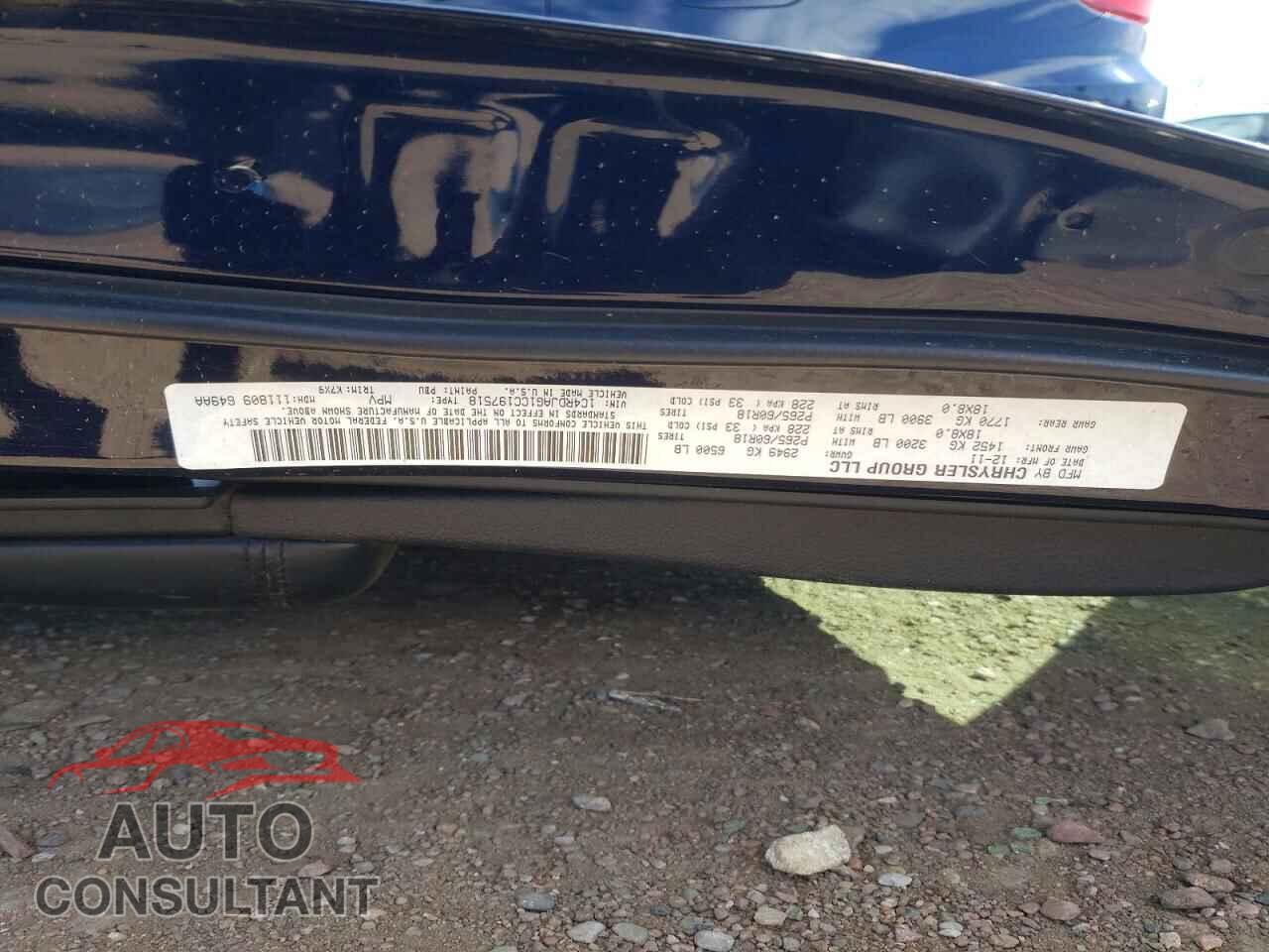 DODGE DURANGO 2012 - 1C4RDJAG1CC197518