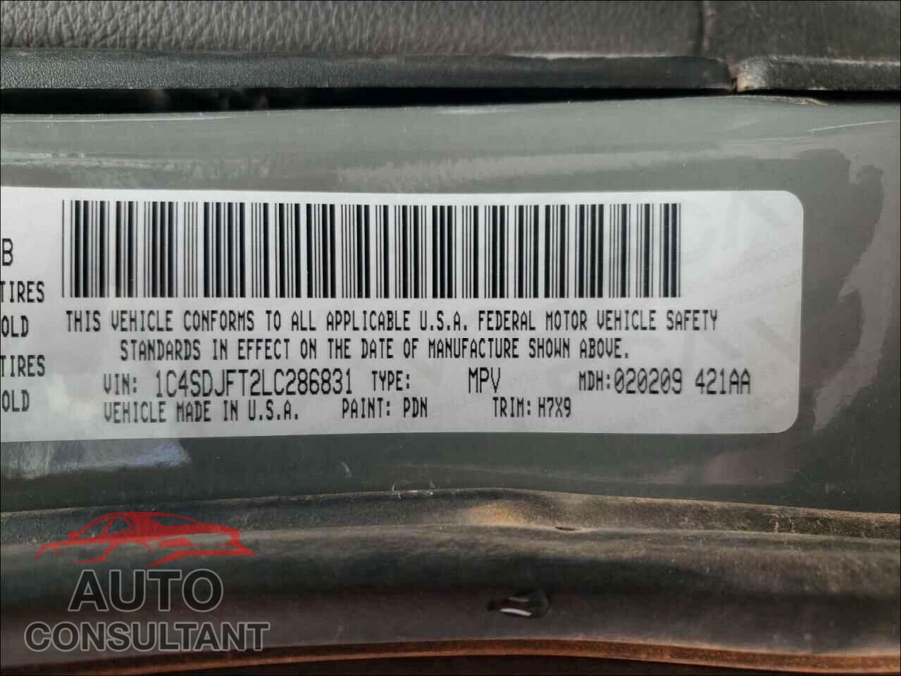 DODGE DURANGO 2020 - 1C4SDJFT2LC286831