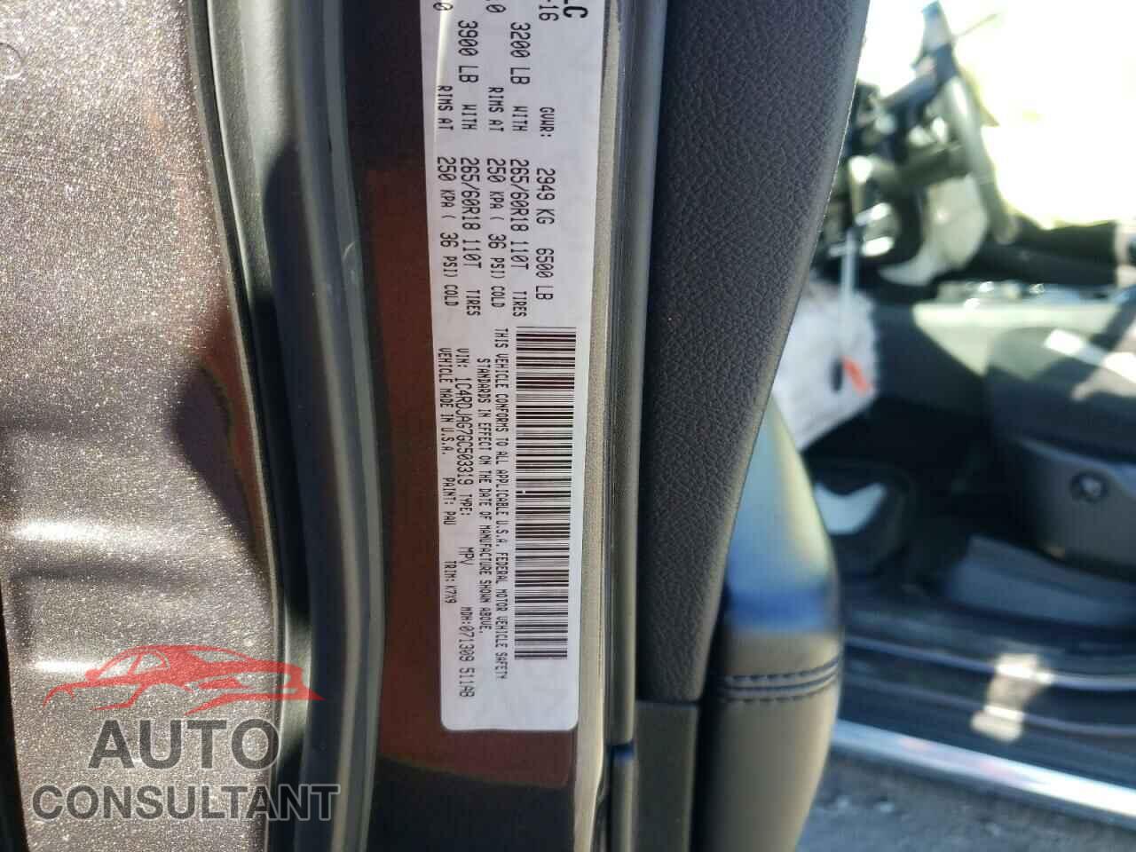 DODGE DURANGO 2016 - 1C4RDJAG7GC503319