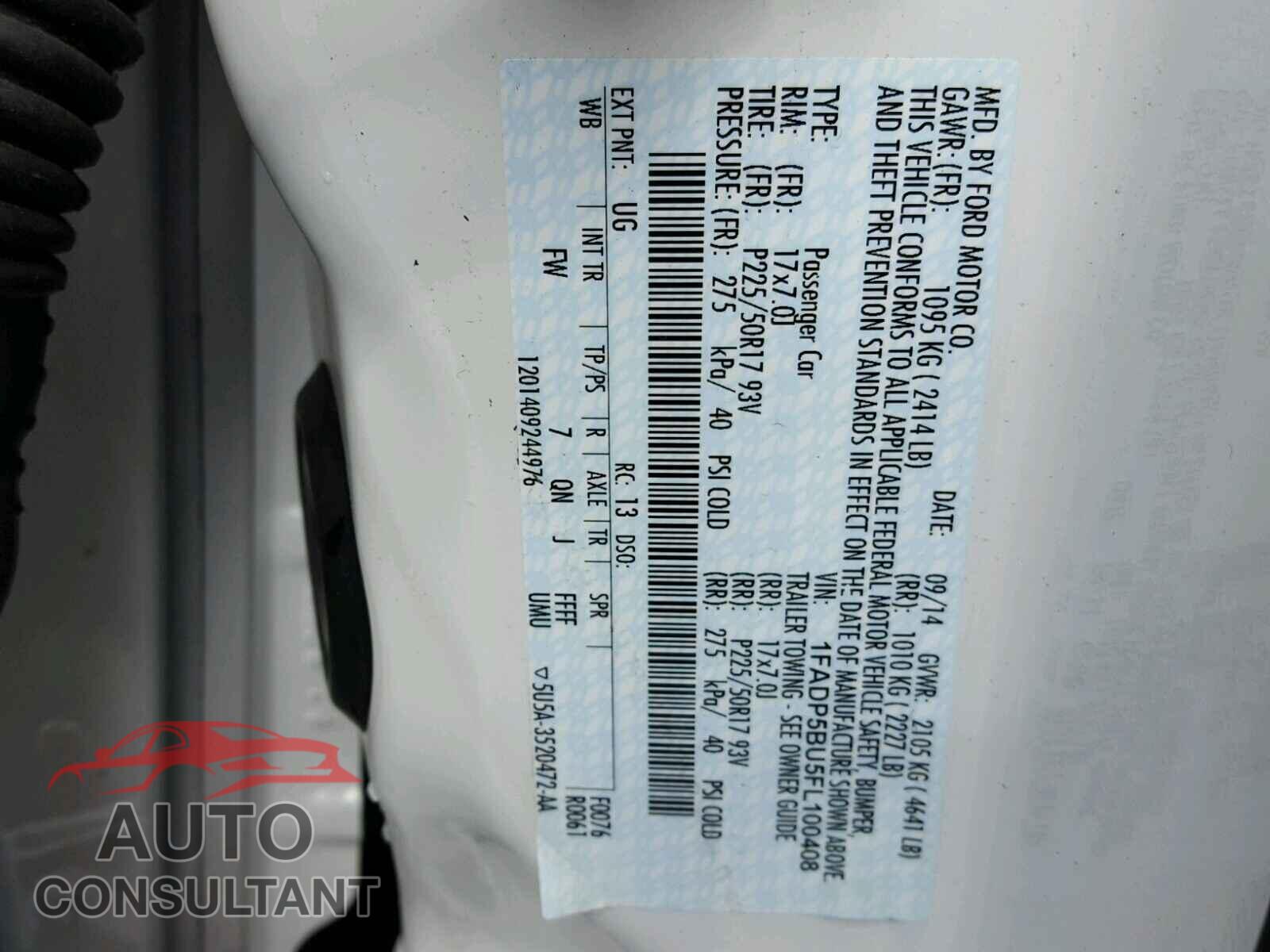 FORD CMAX 2015 - 1FADP5BU5FL100408