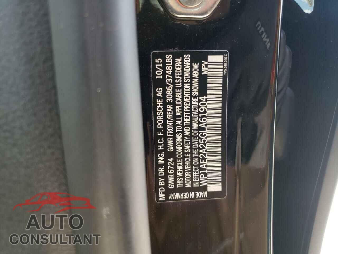 PORSCHE CAYENNE 2016 - WP1AE2A25GLA61904
