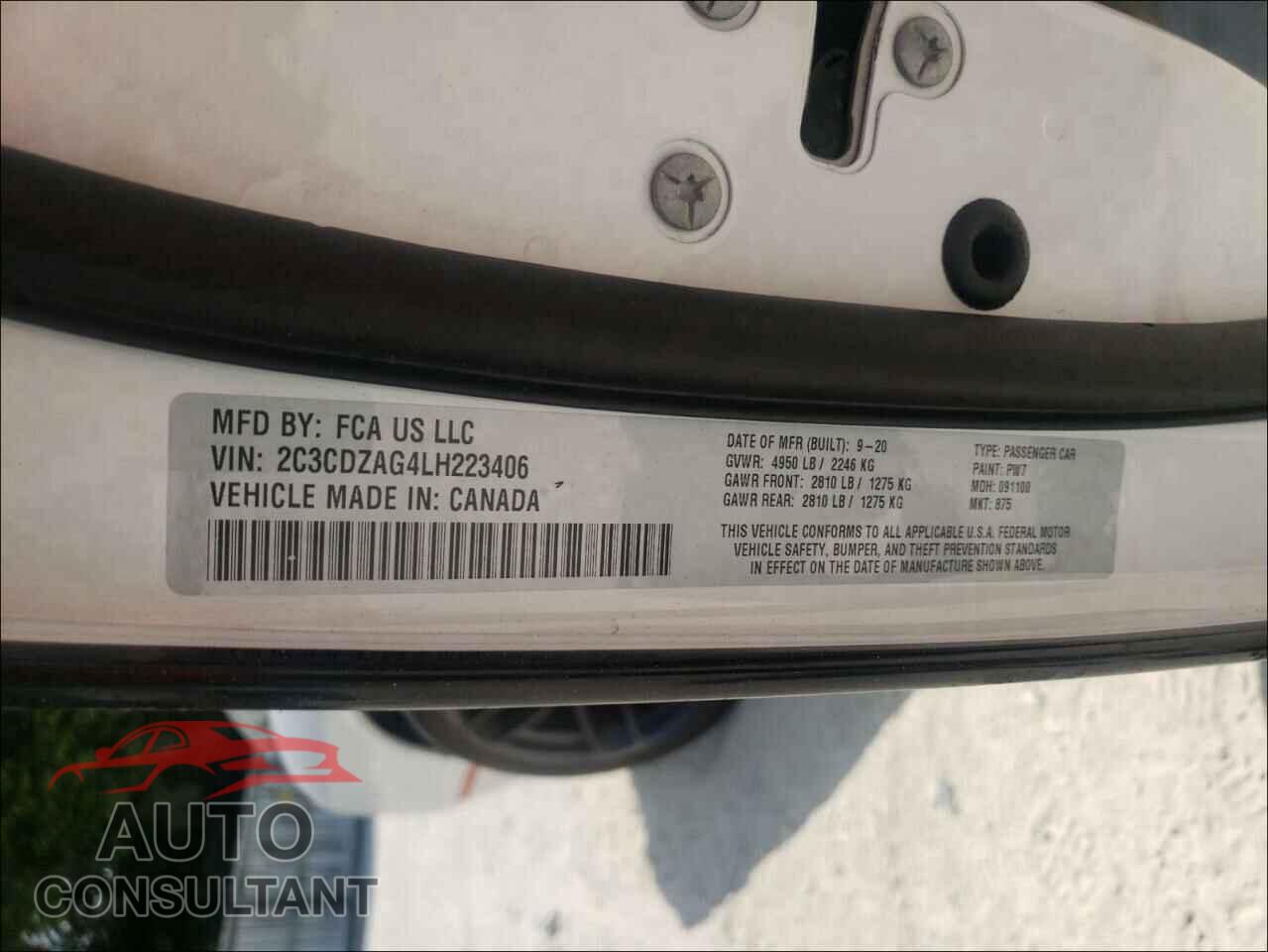 DODGE CHALLENGER 2020 - 2C3CDZAG4LH223406
