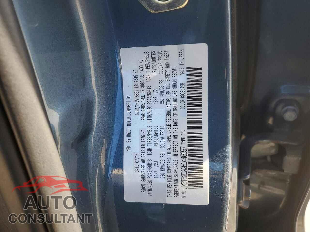 MAZDA CX-9 2014 - JM3TB2CA2E0446057